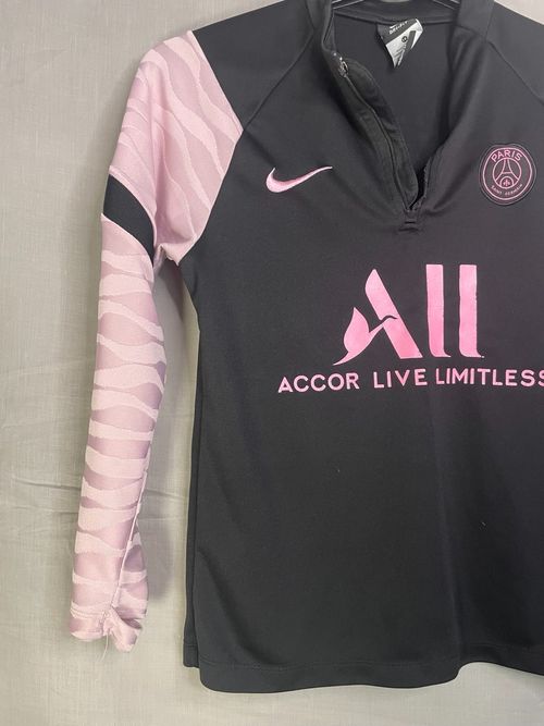 Nike PSG Paris Saint Germain Training Top Size 14 Black Pink Dri-FIT Football — image 2