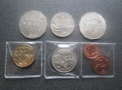 Lot of AUSTRALIA COINS - Commemoratives & UNC 1985 1, 2, 20, $1 Coins