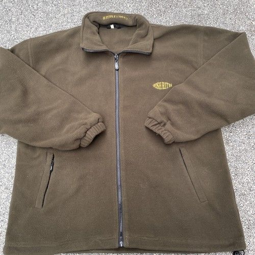 Men’s XL Fishrite Challenger Fleece Zip Up Khaki Green Carp Fishing Clothing Top