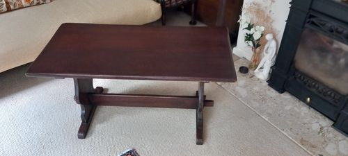 OAK REFECTORY TABLE - coffee table size.  Genuine antique — image 1