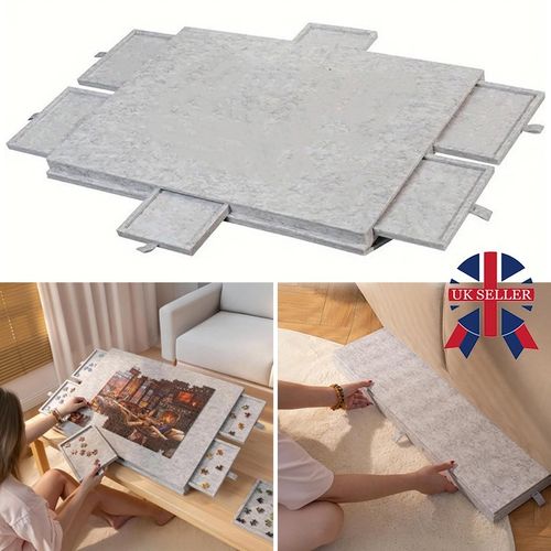 Felt Jigsaw Puzzle Board Portable Puzzle Storage-Table w/ 6 Slid Drawer 1000pcs — image 1