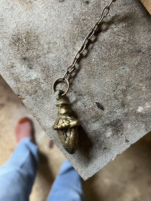 Antique Wall Mounted Cast Brass Bell Mounted On Oak Plinth — image 10