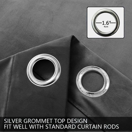 Thick Thermal Velvet Blackout Curtains Eyelet Ring Top Fully Lined Ready Made UK — image 5