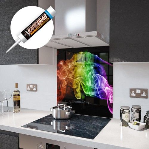 Glass Splashbacks Black Rainbow Smoke Glass and Accessories - By Premier Range