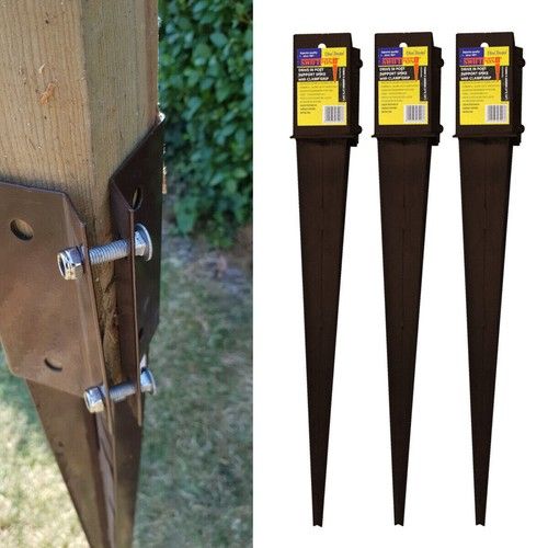 Fence Post Holder Support Drive Down Spike Clamp Grip For 70/75/90/100mm Posts
