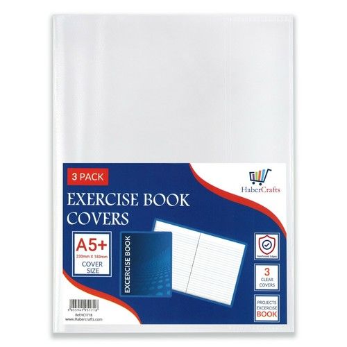 Clear Exercise Book Covers Strong Plastic Protecting Sleeves School Notebook
