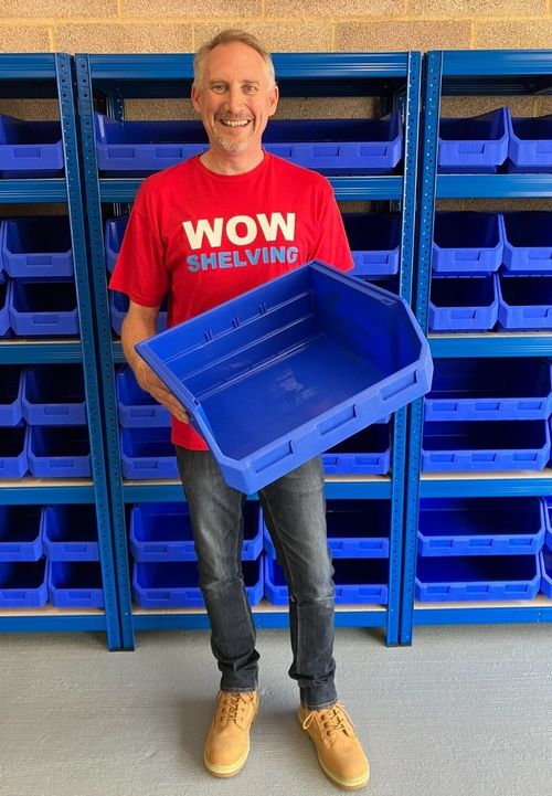 FACTORY CLEARANCE plastic parts storage lin bins boxes garage workshop Blue Grey — image 1