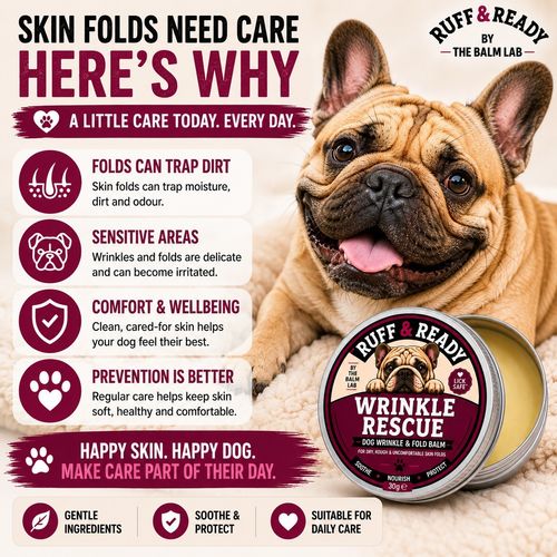 Dog Wrinkle & Fold Balm 30g | Bulldog Frenchie Pug Skin Fold Care Dry Rough Skin — image 8
