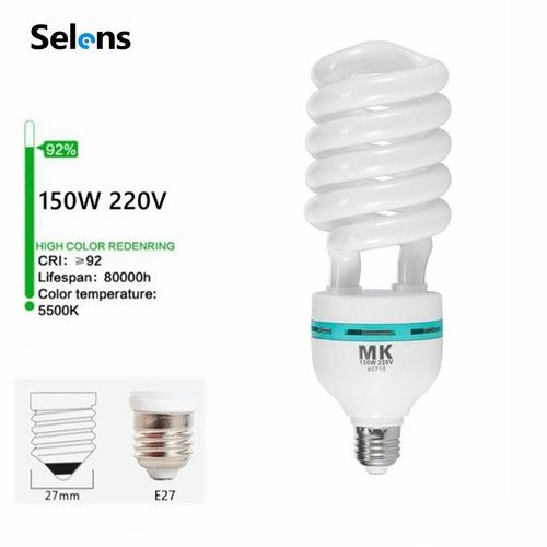 Meking 1Pcs 150W 5500K 220V Daylight Lamp Bulb Energy Saving Bulb E27 CFL Lamp