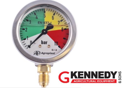 Crop Sprayer Glycerine pressure gauge, (Jarmet Sprayer) 12 metric  connection
