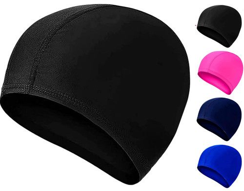 FABRIC SWIMMING CAP FOR KIDS BOYS GIRLS SOFT POOL SWIM HAT AGE 4-12 (4 COLOURS)
