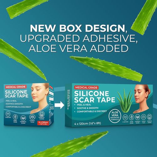 Medical Grade Silicone Scar Tape Aloe Vera 4cm x 1.2M Soft & Discreet — image 4