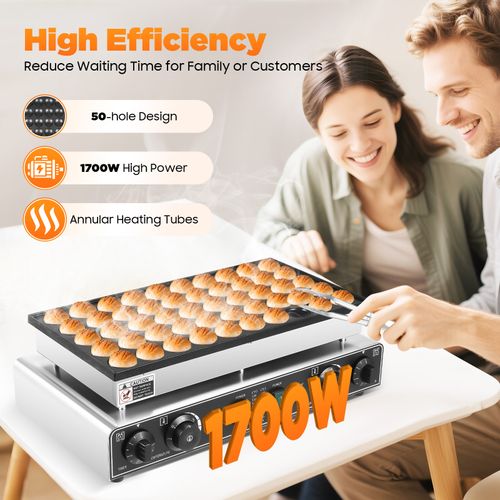 Nonstick Electric Dutch Pancake Maker 50pcs Mini Baker Machine Iron Baker 220V — image 6