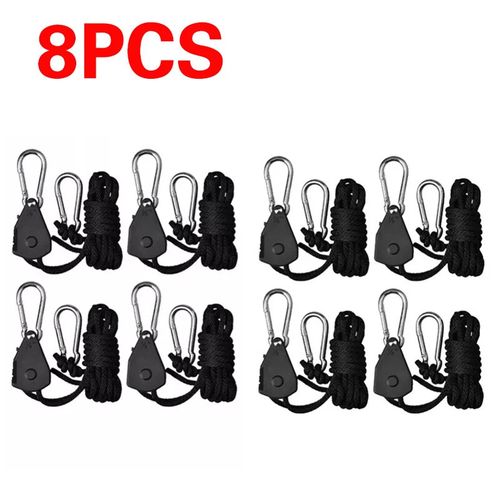 8Pcs Rope Ratchet Adjustable Light Hanger Tent Carbon Filter Hydroponic Grow UK — image 6