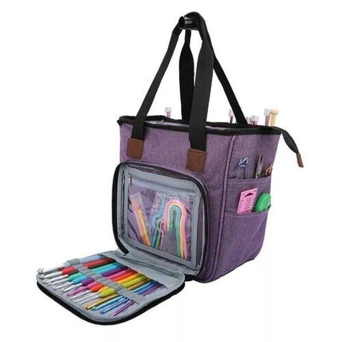 UK Portable Yarn Storage Bag Knitting Tote Bag Crochet Hooks Organizer Case Bag