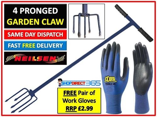 Long Handled Twist Hand Soil Cultivator Prong Claw Weed Garden Rotorvator CT0080