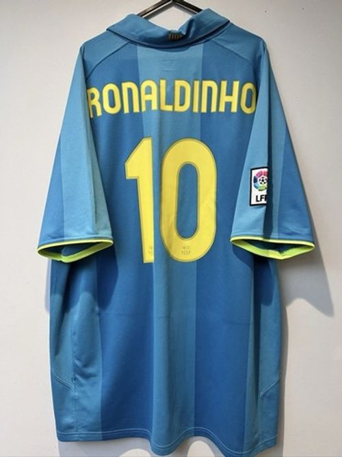 Original Barcelona 2007/08 Away Football Shirt #10 Ronaldinho Men’s Nike XXL