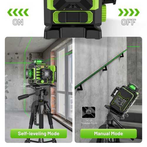 Huepar W03CG Laser Level 3D Self Leveling 12 Lines Bluetooth + Receiver + Tripod — image 3