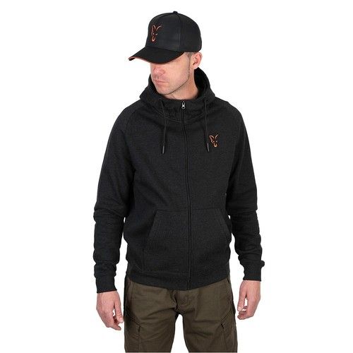 Fox Collection LW Hoodie Black & Orange Zipped Hoodie - All Sizes