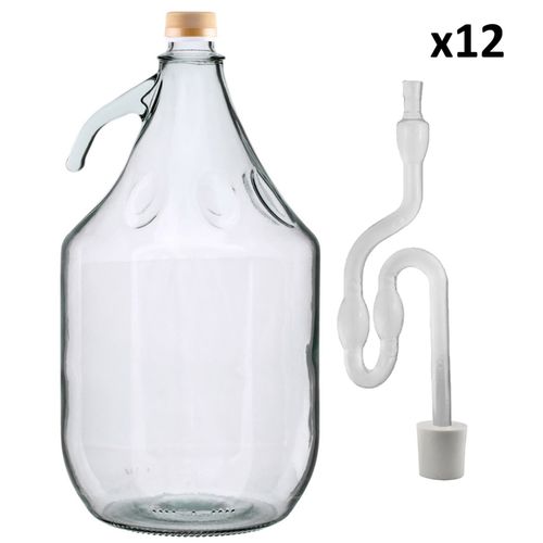 5L Glass Demijohn Screw Cap Bottle 5 Litre Carboy Wine Beer Airlock Bung Tube — image 1