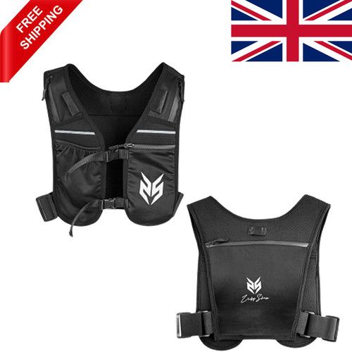 Unisex Running Reflective Vest Adjustable with Phone Holder Storage Lightweight
