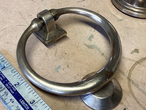 RECLAIMED SOLID BRASS DOOR KNOCKER AND STRIKE PLATE
