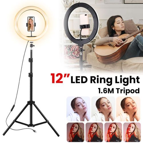 12" 14" Ring Light with Tripod Stand & Phone Holder Selfie Ring Light Live Video — image 1