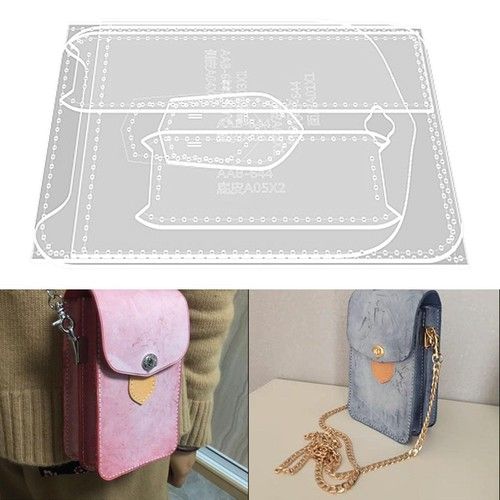 7x Clear Acrylic Template DIY Tool Leather Craft DIY Leather Pattern Stencil