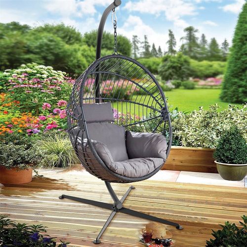 Large Rattan Hanging Egg Chair Frame Swing Egg Chair Frame Pole Stand Frame Only — image 1