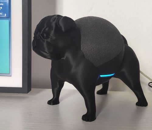 Echo Dot Pug Style Stand Mount - Cute Pug Echo Speaker 4th & 5th Gen Stand - Dog