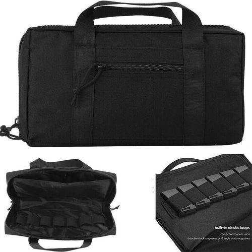 Tactical Pistol Case Padded Handgun Gun Range Bag with Magazine Storage Holder — image 5