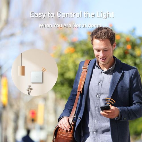 BSEED Smart Light Switch WiFi Touch Glass Panel No Neutral Wire 1 Gang White — image 6