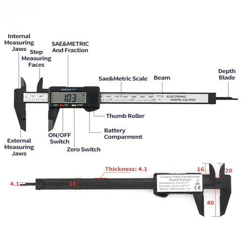 6 Inch Digital Vernier Caliper 0-150mm LCD Electronic Micrometer Measuring Tool — image 9