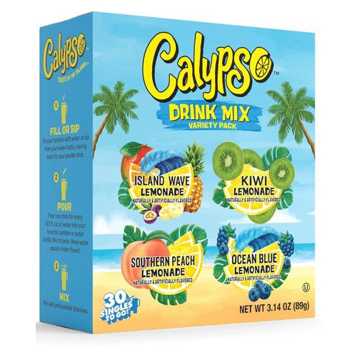 Calypso Singles To Go Lemonade Drink Mix Variety Pack 30 Ct - USA IMPORT - NEW