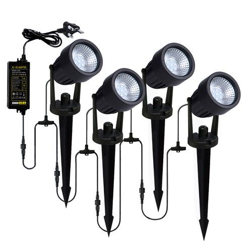 Litecraft Sitka Spike Light Kit Outdoor IP65 3W Integrated LED In Black - 4 Pack