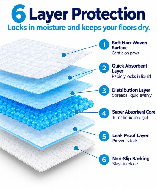 Large 60 x 40cm Pet Training Pads Poo Dog Pee Pads for Dog Puppy Cat Waterproof — image 4