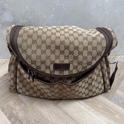 Gucci Logo Pattern Baby Changing Bag with Changing Mat