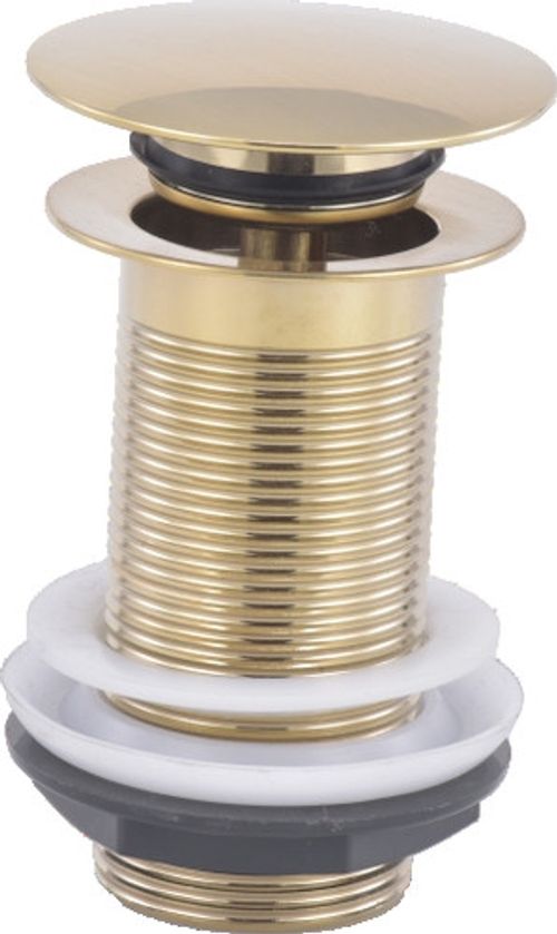 Basin Waste Full Dome Unslotted Pop Up Waste Bathroom Modern Round Brushed Brass