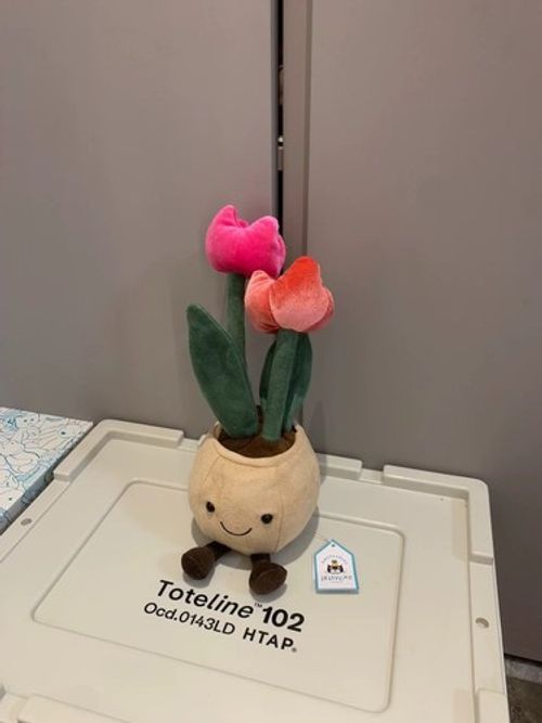 Jellycat Amuseables Tulip Pot Retired Rare Plush Toy Doll Gift Tags & Dust Bag