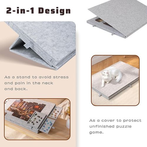 Felt Jigsaw Puzzle Board Portable Puzzle Storage-Table w/ 6 Slid Drawer 1000pcs — image 7