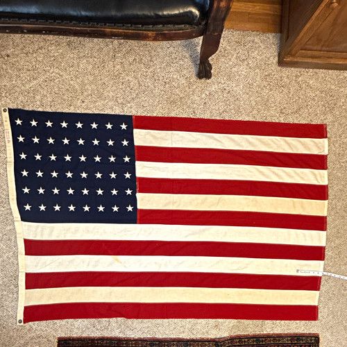 Vintage Annin Defiance 48 Star American Flag 4x6 Sewn Stars Stripes Pre-1959