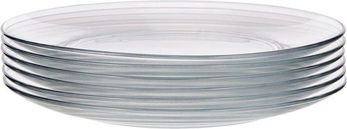 Duralex Lys Glass Dinner Plates - 6pc - Clear Dinner Pplate  23.5cm 9" Clear