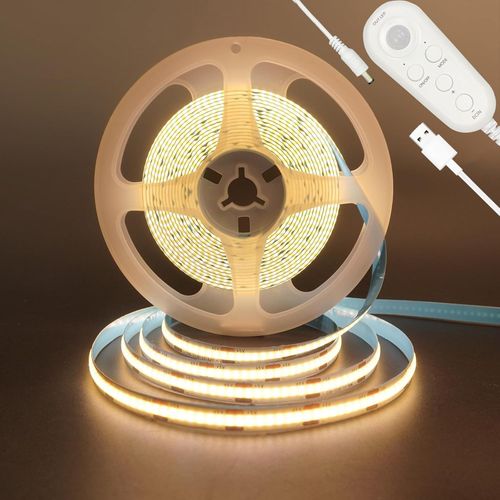 Clearhill 5V USB Motion Sensor Dimmable Flexible LED Strip Lights,16.4FT Warm — image 1
