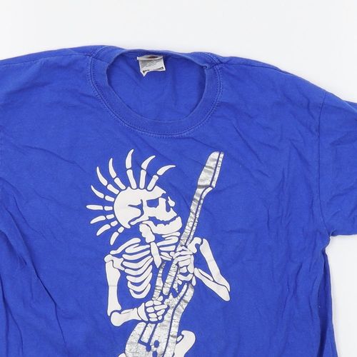 Boys UK Size 7-8 Years Fruit of the Loom Blue Basic T-Shirt — image 3