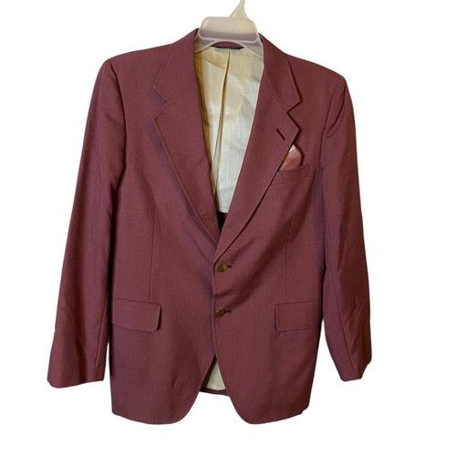 Kuppenheimer Mens Red Blazer Sports Coat 40R Gold Buttons Wool