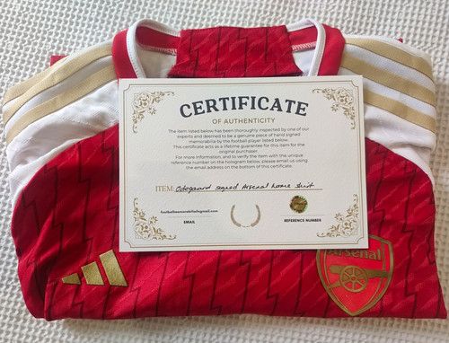 Arsenal Ødegaard #8 Signed Home Football Shirt, Certificate Of Authentication