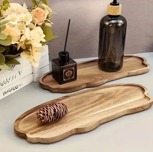 Acacia Wood Multi Use Serving Tray Home Decor Cloud Shape — image 5