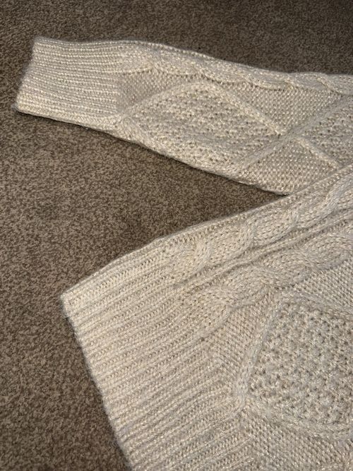 Primark Women’s Cream Cable-Knit V-Neck Button Cardigan Long Sleeve M — image 6