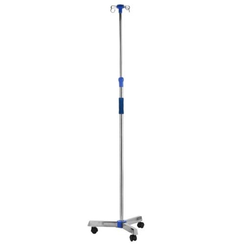 Portable IV Pole Drip Bag Stand Intravenous Foldable Pole Stand Silver/Black UK