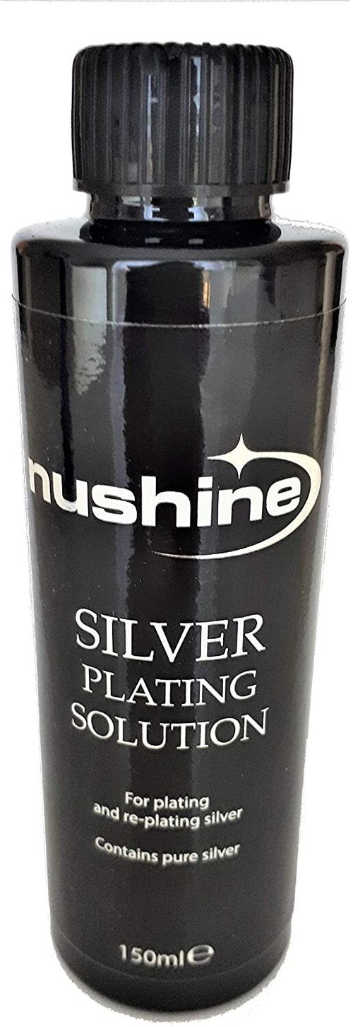NUSHINE SILVER PLATING SOLUTION-PLATE METALS WITH REAL SILVER-LARGE 150ML BOTTLE — image 1